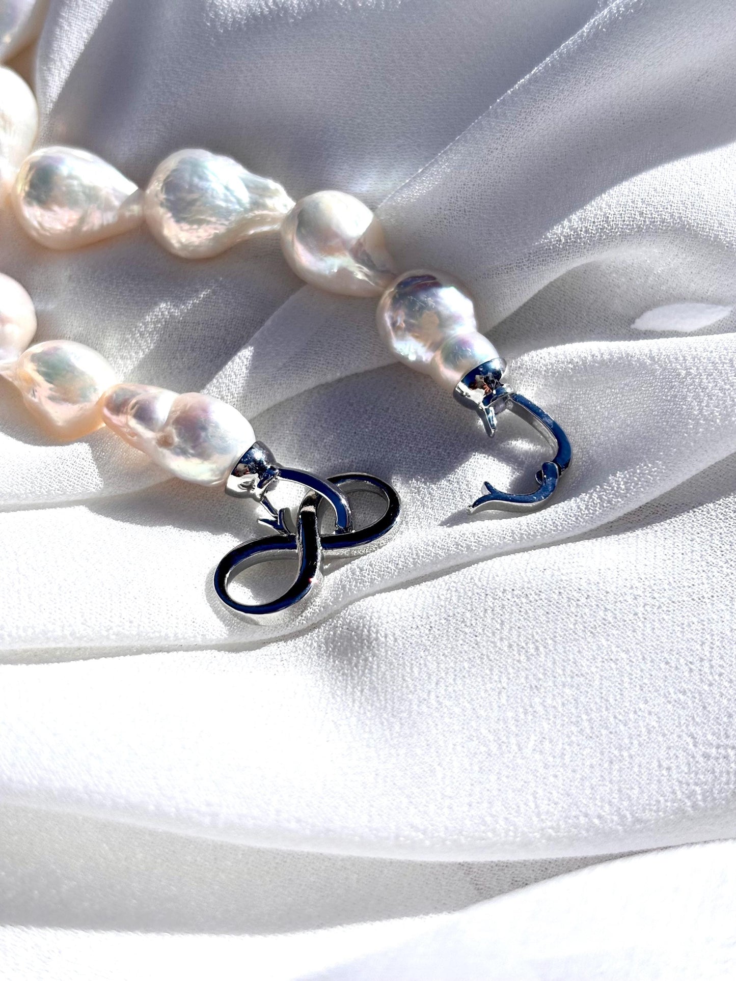 Moon Gourd – Natural White Freshwater Pearl Necklace | Large Baroque Gourd Pearls | Statement Pearl Jewelry | Handmade Gift