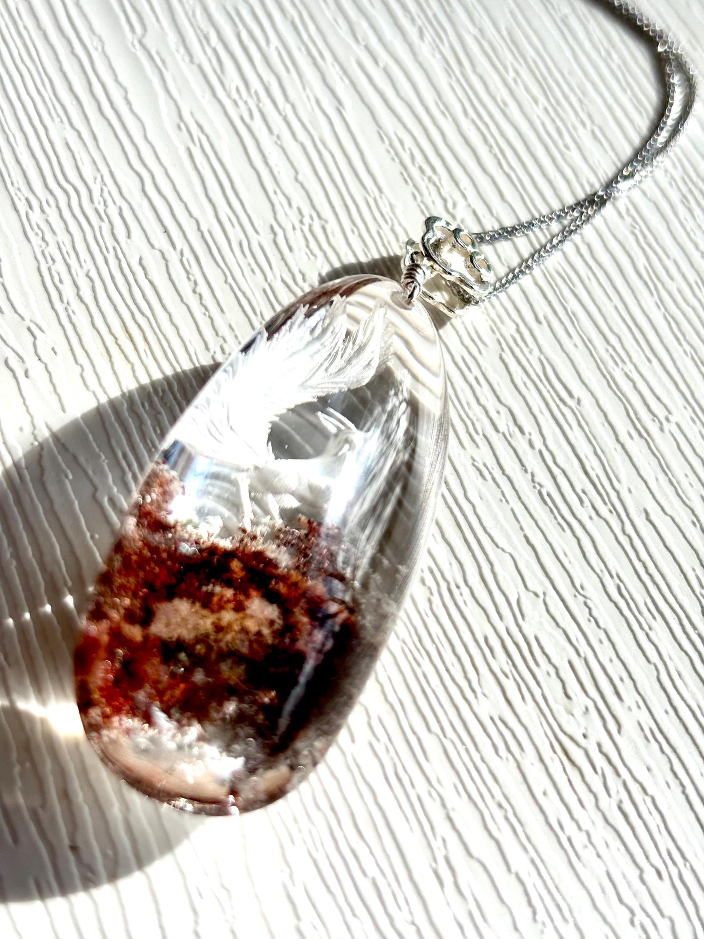 Celestial Fox –  Phantom Quartz Pendant | Sterling Silver Necklace | Nature Landscape Crystal | Spiritual Jewelry