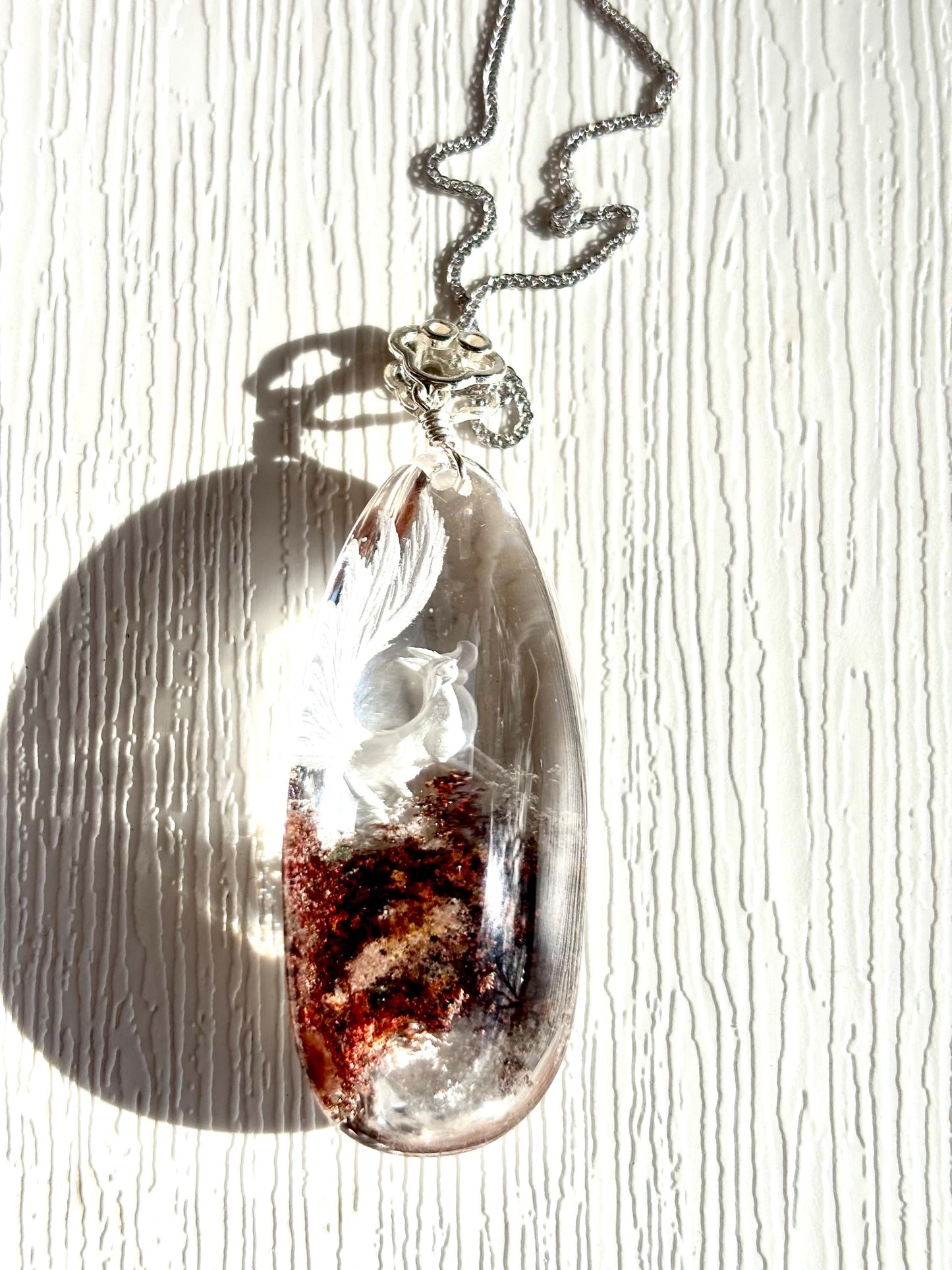 Celestial Fox –  Phantom Quartz Pendant | Sterling Silver Necklace | Nature Landscape Crystal | Spiritual Jewelry