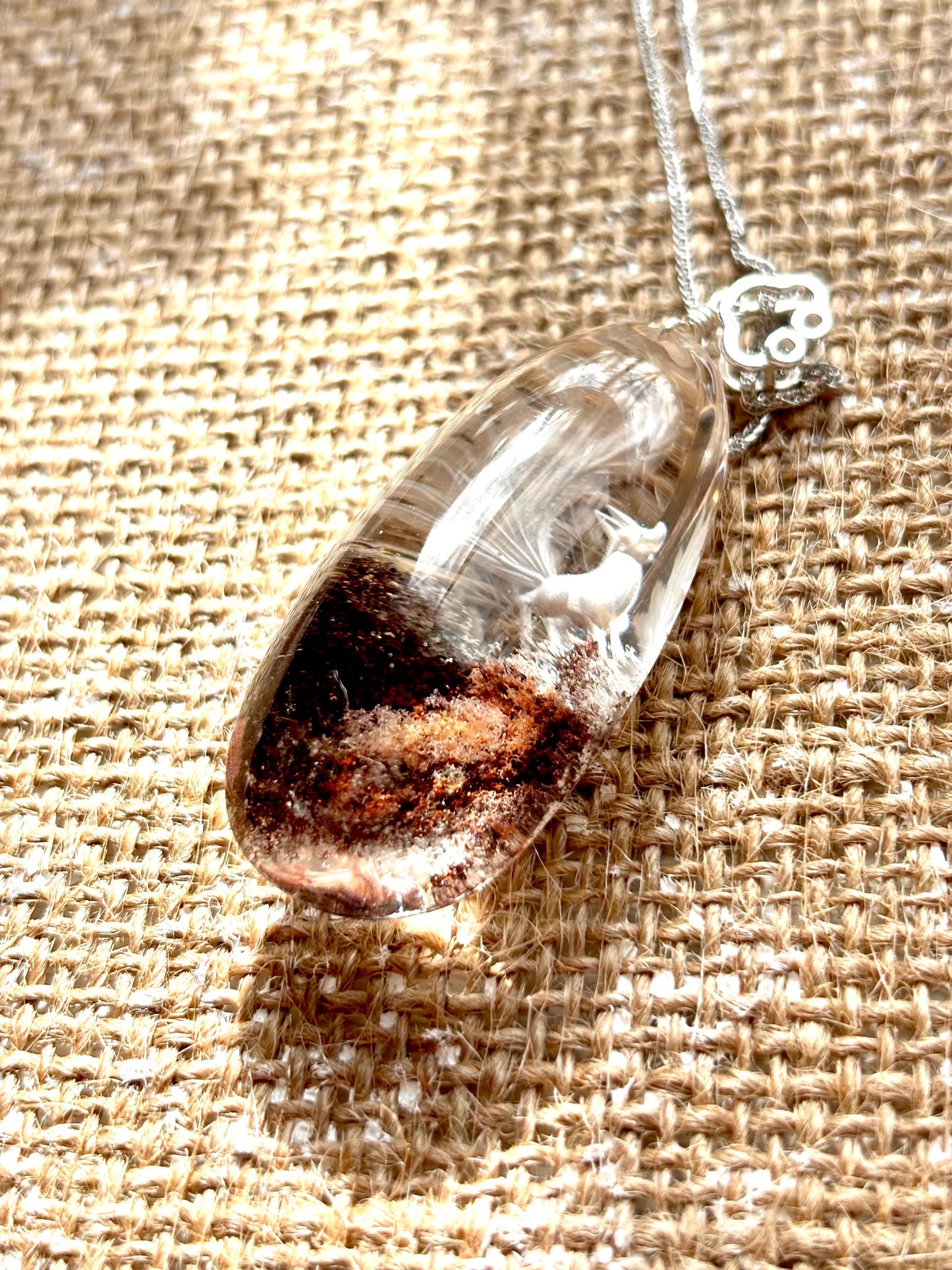 Celestial Fox –  Phantom Quartz Pendant | Sterling Silver Necklace | Nature Landscape Crystal | Spiritual Jewelry